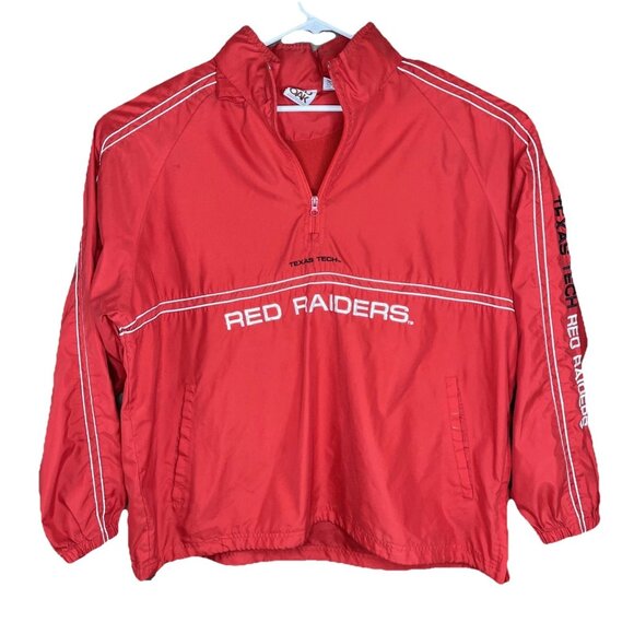 Texas Tech Vintage Windbreaker Hoodie Men’s 2XL Pullover Red Raiders Red Oak - Picture 1 of 12
